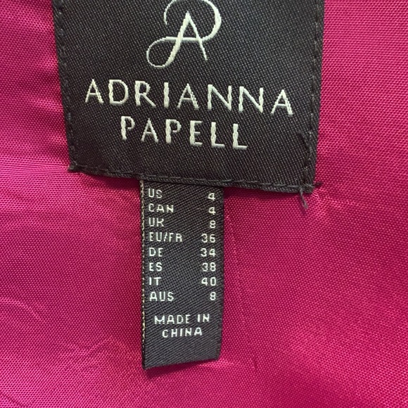 Half Shoulder High Low Fuchsia Evening Gown Size 4 - Picture 10 of 12